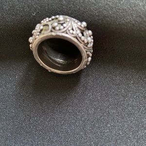 Lois Hill Carved Sterling Silver Ring -size 5 1/2